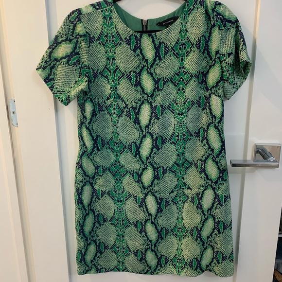 Olivaceous Snake Print Chiffon Dress - Picture 2 of 3